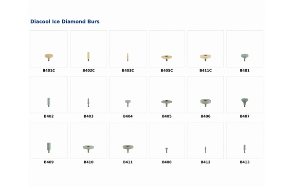 Diacool Ice diamond instruments for sintered zirconia and lithium disilicate