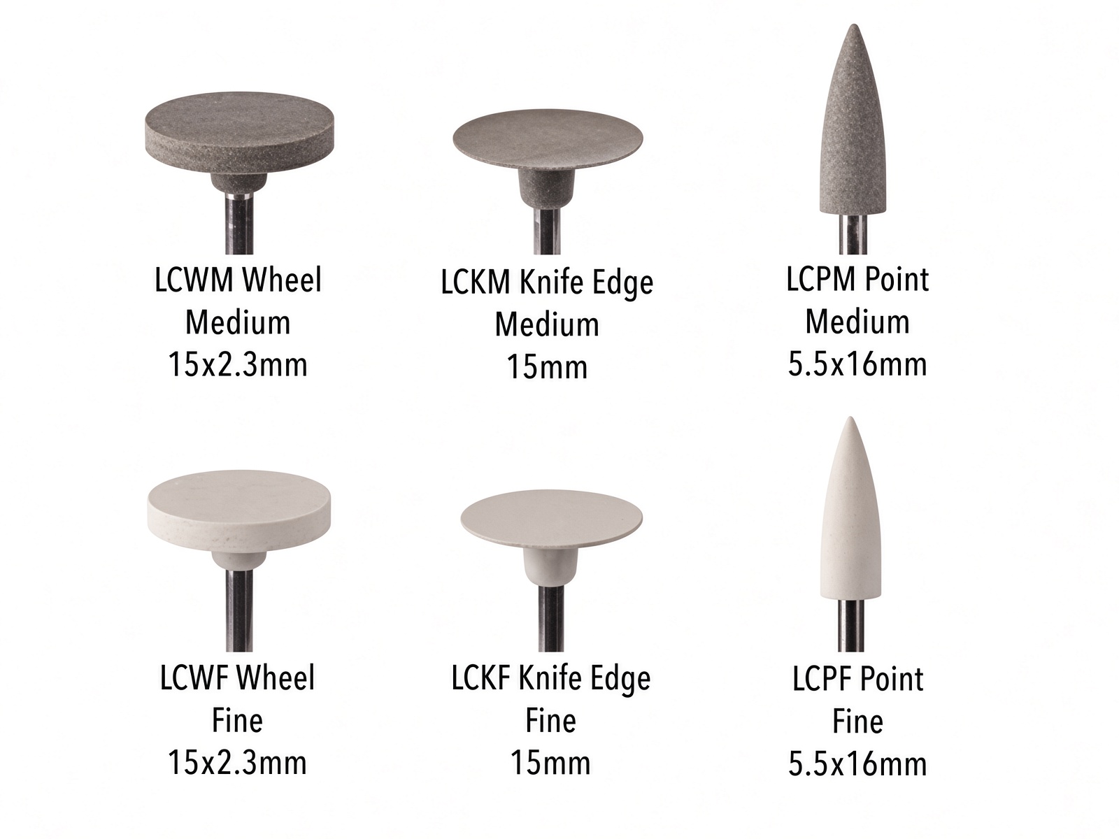 Composite Polishing System discs and points in 4-step sequence